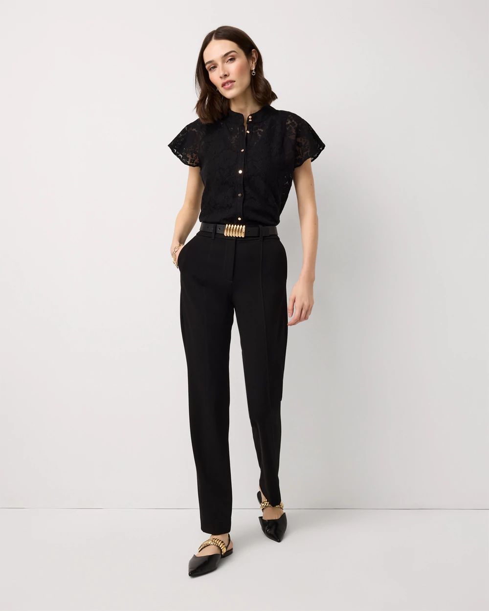 Knit Lace Shirt | White House Black Market
